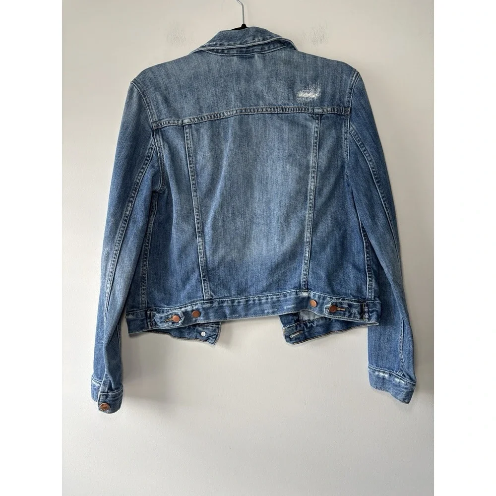 Gap 1969‎ Icon Denim Distressed Jacket RN 54023 Blue Women's Size Medium